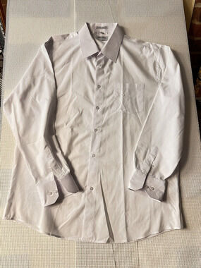 Berlioni Men's White Button-Up Collared Regular Fit Long Sleeve Dress Shirt 2XL